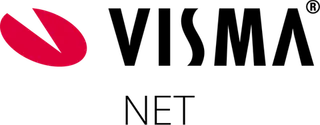 Visma.Net-logotypen, en snedställd röd cirkel med en utskuren tårtbit