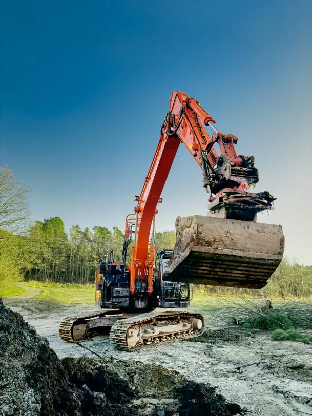 An excavator at work